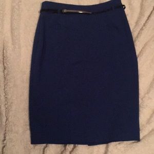 Blue pencil skirt